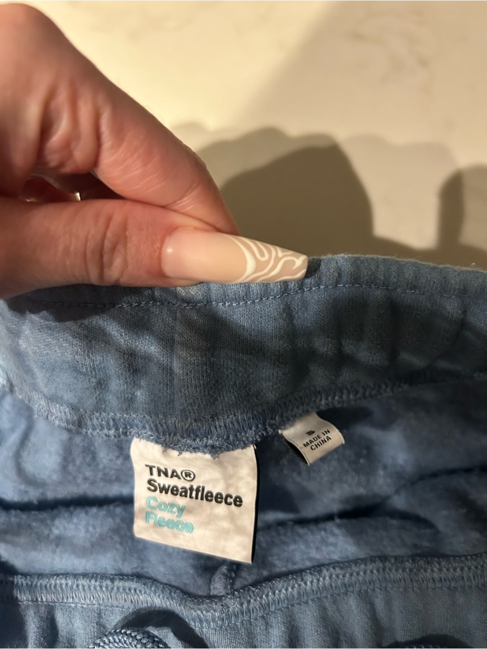 TNA Light Blue Cozy Sweatfleece Shorts - Picture 4 of 4